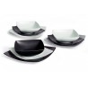 Excelsa Eclipse Servizio Piatti quadrati, 18 Pezzi, Ceramica, Bianco e Nero