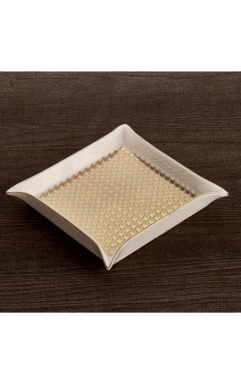 Bomboniera Matrimonio Vassoio Svuotatasche vuotatasca Pied de Poule Oro Henriette