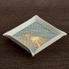 Bomboniera Matrimonio  Vassoio Svuotatasche vuotatasca Verde Acquamarina Con Soffione Oro 18x18 Cm Henriette