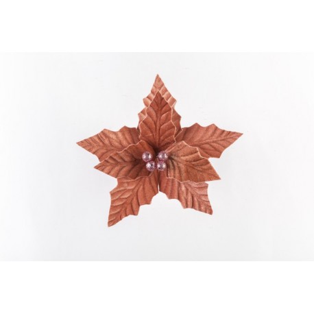 SET 6 PZ STELLA 8 PETALI VELVET ROSA ANTICO 24 CM ADDOBBO  DECORAZIONE ALBERO DI NATALE  CHRISTMAS