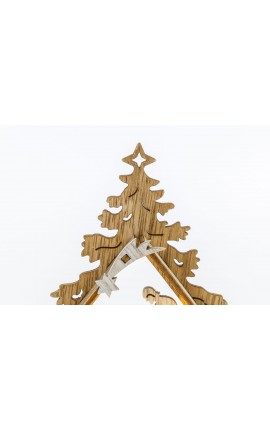PRESEPE LEGNO CON LED 11x5xh.14,5 CM MERRY CHRISTMAS NATALE