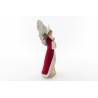 ANGELO RESINA VELLUTO ROSSO 18,5x11,5xh.38 CM MERRY CHRISTMAS NATALE