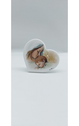 Bomboniera Battesimo Nascita Cuore Maternità  Bimbo Bimba  Con Finitura Argento