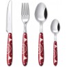 Excelsa Mandala Red Servizio 24 Posate, Acciaio Inox 18/0