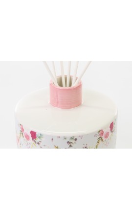 Bomboniera Matrimonio Profumatore Diffusore Pink & roses Porcellana Floreale Con Box