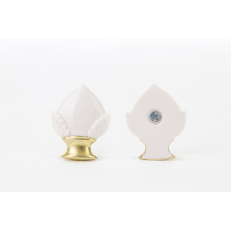 Bomboniera Matrimonio Magnete Calamita Pomo Pumo Porcellana Bianco e Oro