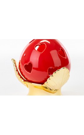 Bomboniera Matrimonio  Pomo Pumo Porcellana Rosso e Oro