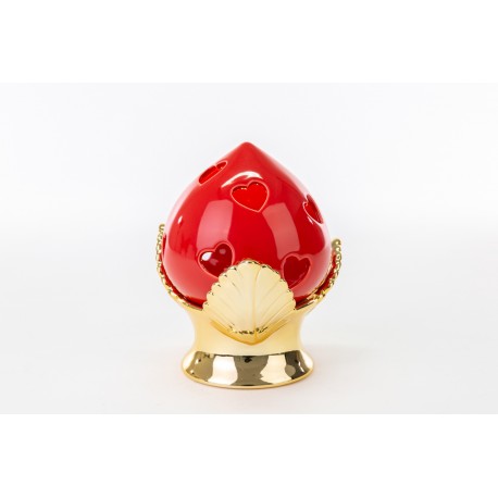 Bomboniera Matrimonio  Pomo Pumo Porcellana Rosso e Oro