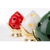 Bomboniera Matrimonio  Pomo Pumo Porcellana Rosso e Oro h.22 Cm