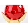 Bomboniera Matrimonio  Pomo Pumo Porcellana Rosso e Oro h.22 Cm