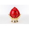 Bomboniera Matrimonio  Pomo Pumo Porcellana Rosso e Oro h.22 Cm