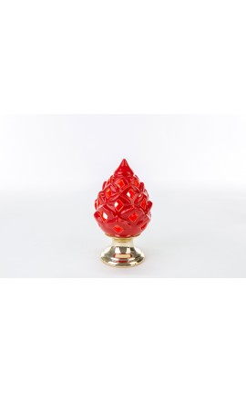 Bomboniera Matrimonio  Pigna Led Porcellana Rosso h.19 Cm
