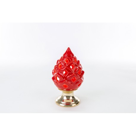 Bomboniera Matrimonio  Pigna Led Porcellana Rosso h.19 Cm