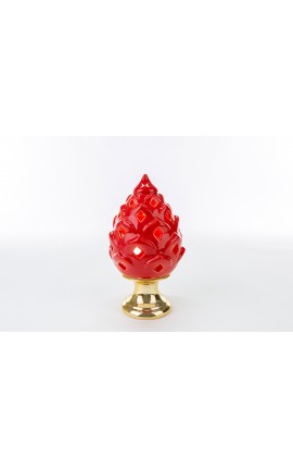 Bomboniera Matrimonio  Pigna Led Porcellana Rosso h.25 Cm