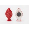 Bomboniera Set 12 Pz Calamita Magnete Pigna Rossa Porcellana