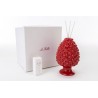 Bomboniera Matrimonio Profumatore Diffusore Pigna Rossa Porcellana Con Box