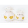 Bomboniera Matrimonio Profumatore Diffusore  Cuori Oro Led Porcellana Con Box