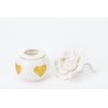 Bomboniera Matrimonio Profumatore Diffusore  Cuori Oro Led Porcellana Con Box