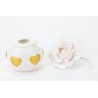 Bomboniera Matrimonio Profumatore Diffusore  Cuori Oro Led Porcellana Con Box