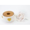 Bomboniera Matrimonio Profumatore Diffusore  Cuori Oro Porcellana  Legno Con Box
