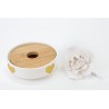 Bomboniera Matrimonio Profumatore Diffusore Fiore Cuori Oro Porcellana Con Box