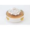 Bomboniera Matrimonio Profumatore Diffusore Fiore Cuori Oro Porcellana Con Box