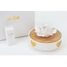 Bomboniera Matrimonio Profumatore Diffusore Fiore Cuori Oro Porcellana Con Box
