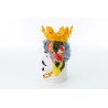 Vaso Testa Di Moro Uomo Colorato Porcellana h.20 Cm