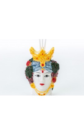 Bomboniera Matrimonio Profumatore Diffusore Testa Di Moro Donna Porcellana Colorato Con Box