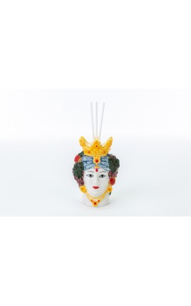 Bomboniera Matrimonio Profumatore Diffusore Testa Di Moro Donna Porcellana Colorato Con Box