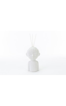 Bomboniera Matrimonio Profumatore Diffusore Boy Porcellana Bianco Con Fiori Con Boc