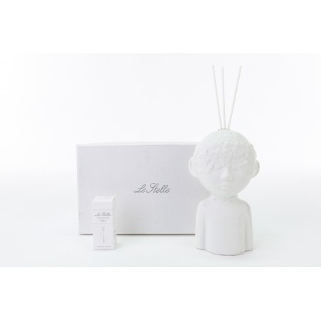 Bomboniera Matrimonio Profumatore Diffusore Boy Porcellana Bianco Con Fiori Con Boc