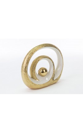 Bomboniera Matrimonio Cerchi Porcella Oro H.18 Cm