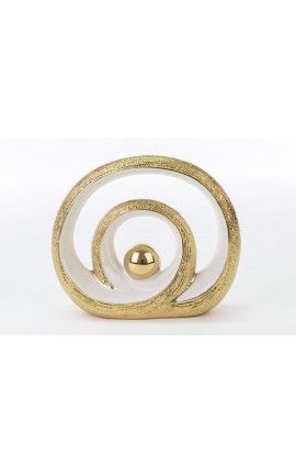Bomboniera Matrimonio Cerchi Porcella Oro H.18 Cm