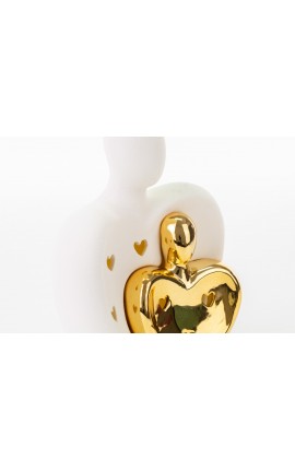 Bomboniera Matrimonio Coppia Sposi Led Bianco e Oro Con Box