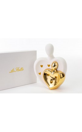 Bomboniera Matrimonio Coppia Sposi Led Bianco e Oro Con Box
