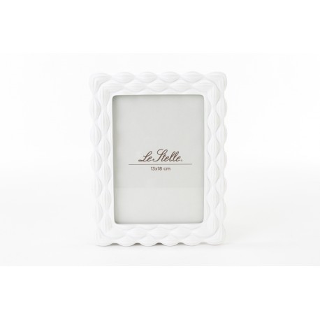 Bomboniera Matrimonio Portafoto Resina Bianco 17,5x23 cm int.13x18 Cm