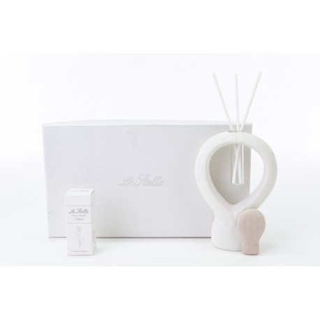 Bomboniera Matrimonio Profumatore Diffusore Mongolfiera Porcellana con Box