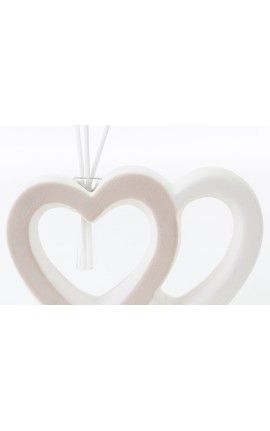 Bomboniera Matrimonio Profumatore Diffusore Cuori Porcellana Con Box