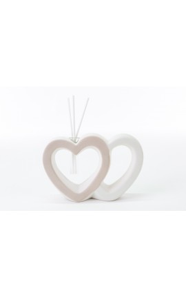 Bomboniera Matrimonio Profumatore Diffusore Cuori Porcellana Con Box