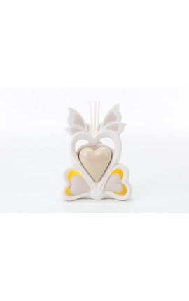 Bomboniera Matrimonio Profumatore Diffusore Farfalla Cuore Led Porcellana Con Box