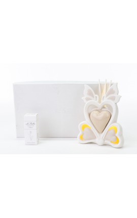 Bomboniera Matrimonio Profumatore Diffusore Farfalla Cuore Led Porcellana Con Box