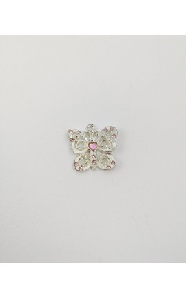 Farfalla Appendino Metallo Rosa 12 pezzi