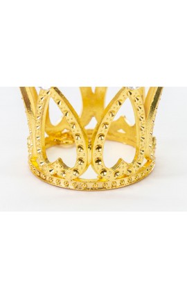 Bomboniera Battesimo Nascita Matrimonio Corona Metallo Oro Con Strass