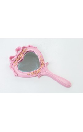 Bomboniera Battesimo Compleanno Matrimonio Specchio Cuore Resina Rosa