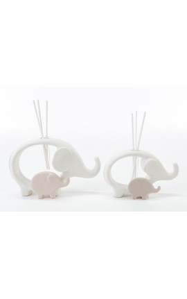 Bomboniera Battesimo Nascita Compleanno Profumatore Diffusore Elefante Elefantino Porcellana Con Box