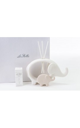 Bomboniera Matrimonio Profumatore Diffusore Elefante Elefantini Porcellana Bimba Rosa 2 Ass. Con Box