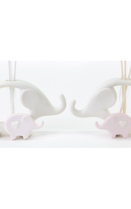 Bomboniera Matrimonio Profumatore Diffusore Elefante Elefantini Porcellana Bimba Rosa 2 Ass. Con Box