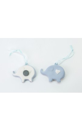Bomboniera Battesimo Nascita Compleanno Calamita Magnete Elefante Elefantini Porcellana Celeste 2 Assortiti