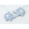 Bomboniera Battesimo Nascita Compleanno Calamita Magnete Elefante Elefantini Porcellana Celeste 2 Assortiti